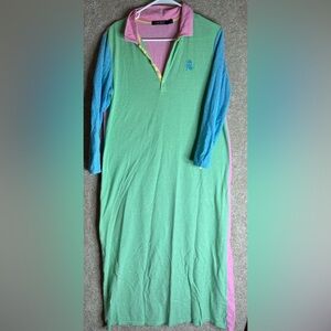 Lauren Ralph Lauren color block long shirt dress sz large